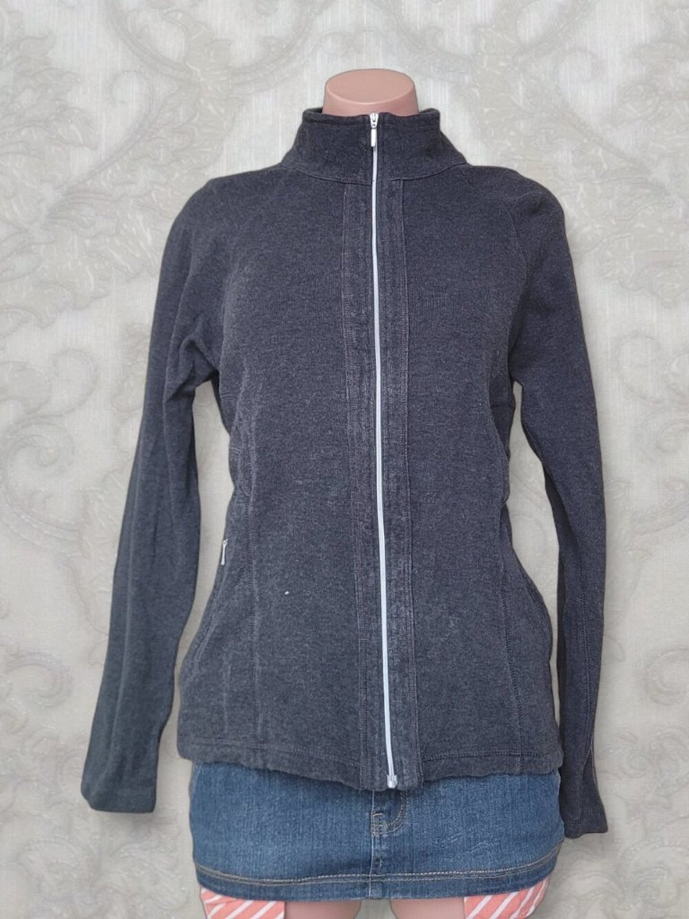 Kirkland Signature Heather Grey Knit Regular Fit Blazer Jacket (M)
